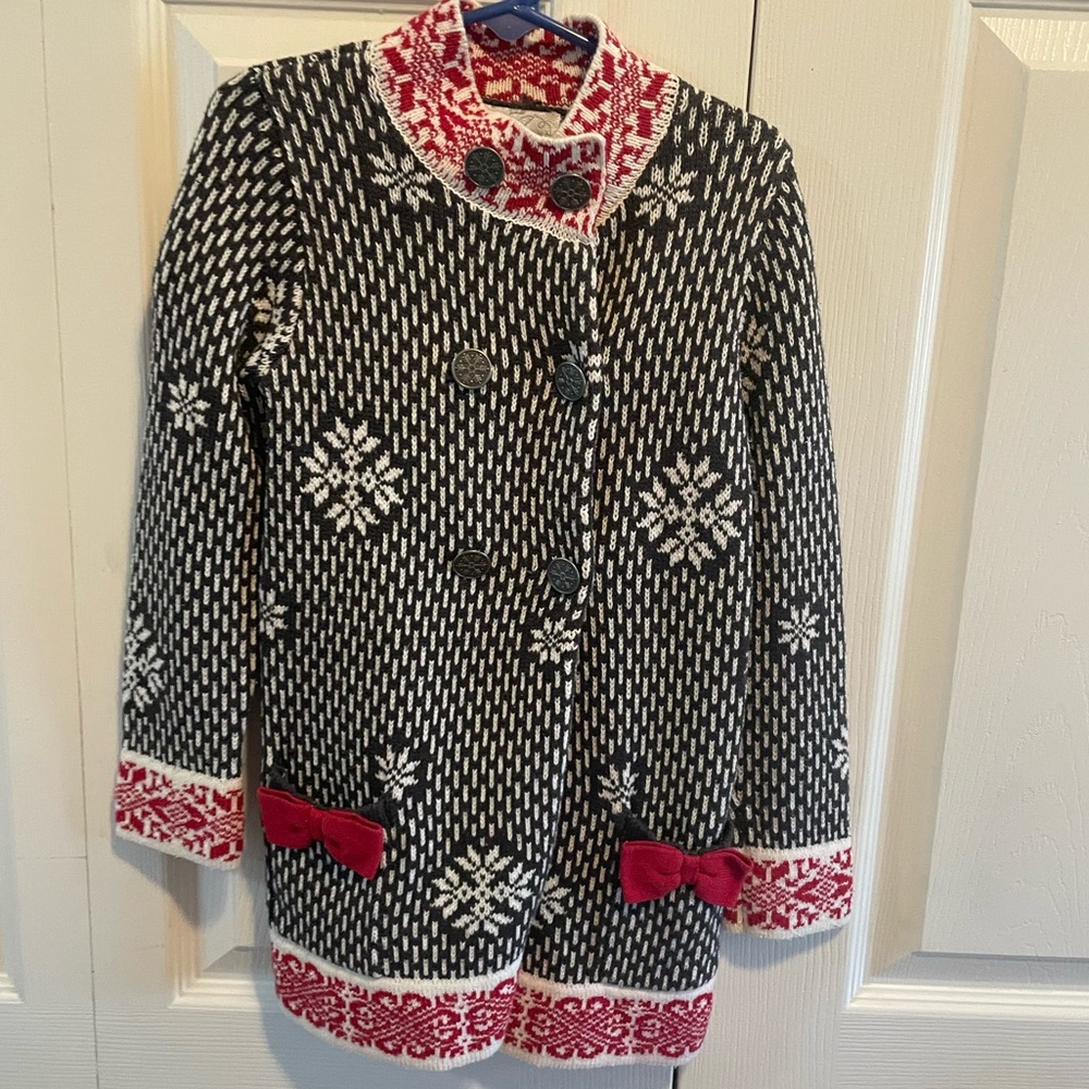 Vintage Sweater Jacket size 5/6 kids Heirlooms by Polly Flinders coat cardigan